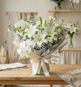 ramo de lilium y orquideas blancas significado